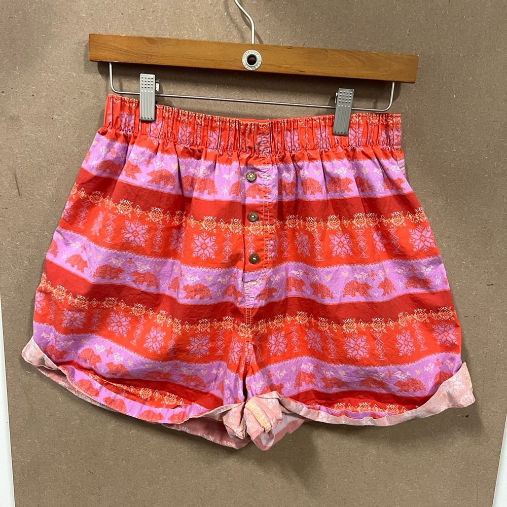 Free people orange/red/purple cotton boxer shorts with‎ polar bear print size S - Picture 8 of 9